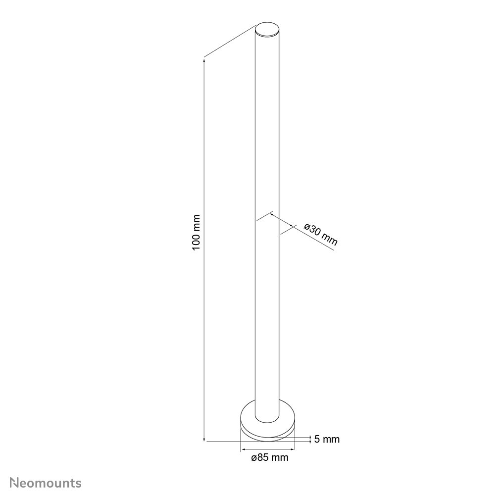 Neomounts by Newstar extension pole
 desk mount